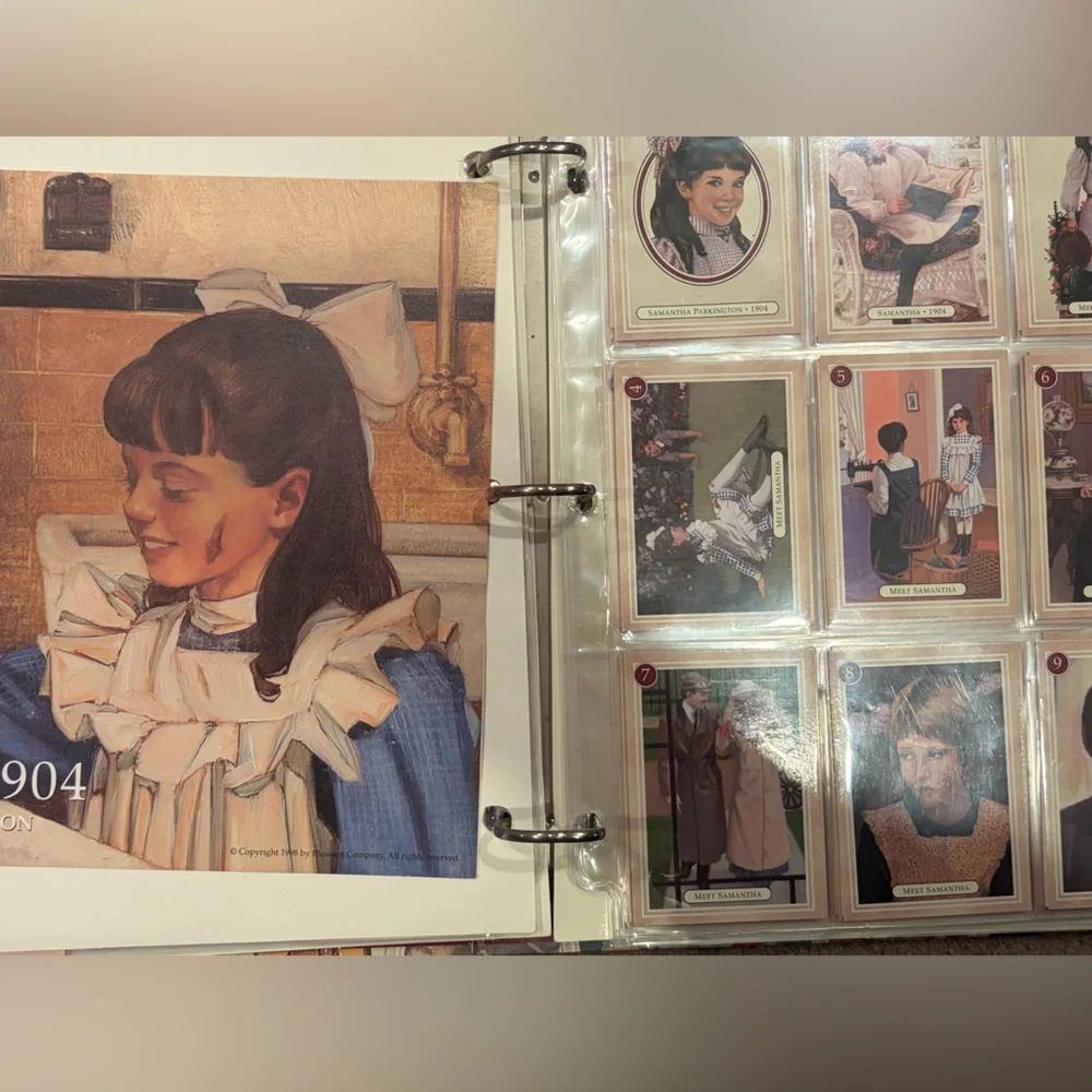 Vintage 120+ American Girl Trading Cards in American Girl Trading Card Album